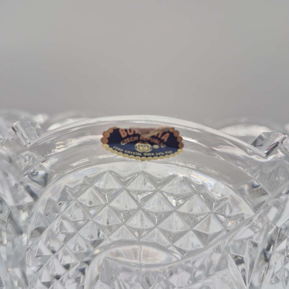 Bohemia Crystal Vase Clear Lead Cut Glass - Picture 3 of 15